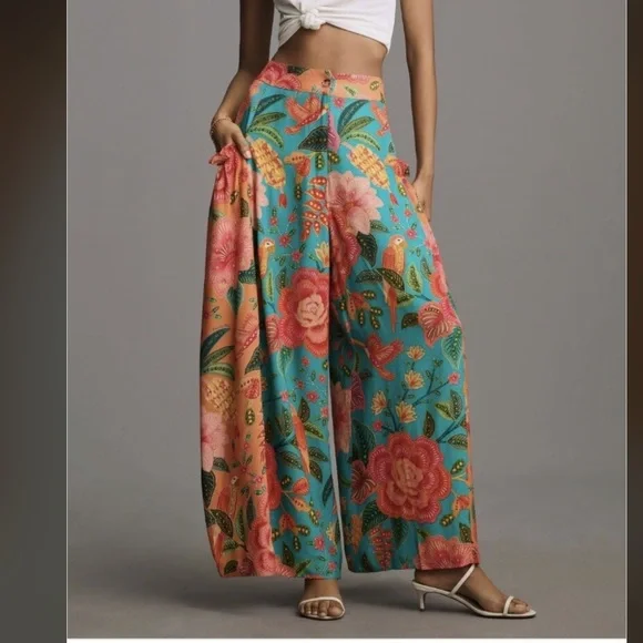 Farm Rio x Anthropologie Floral Wide-Leg Pants - Picture 5 of 9
